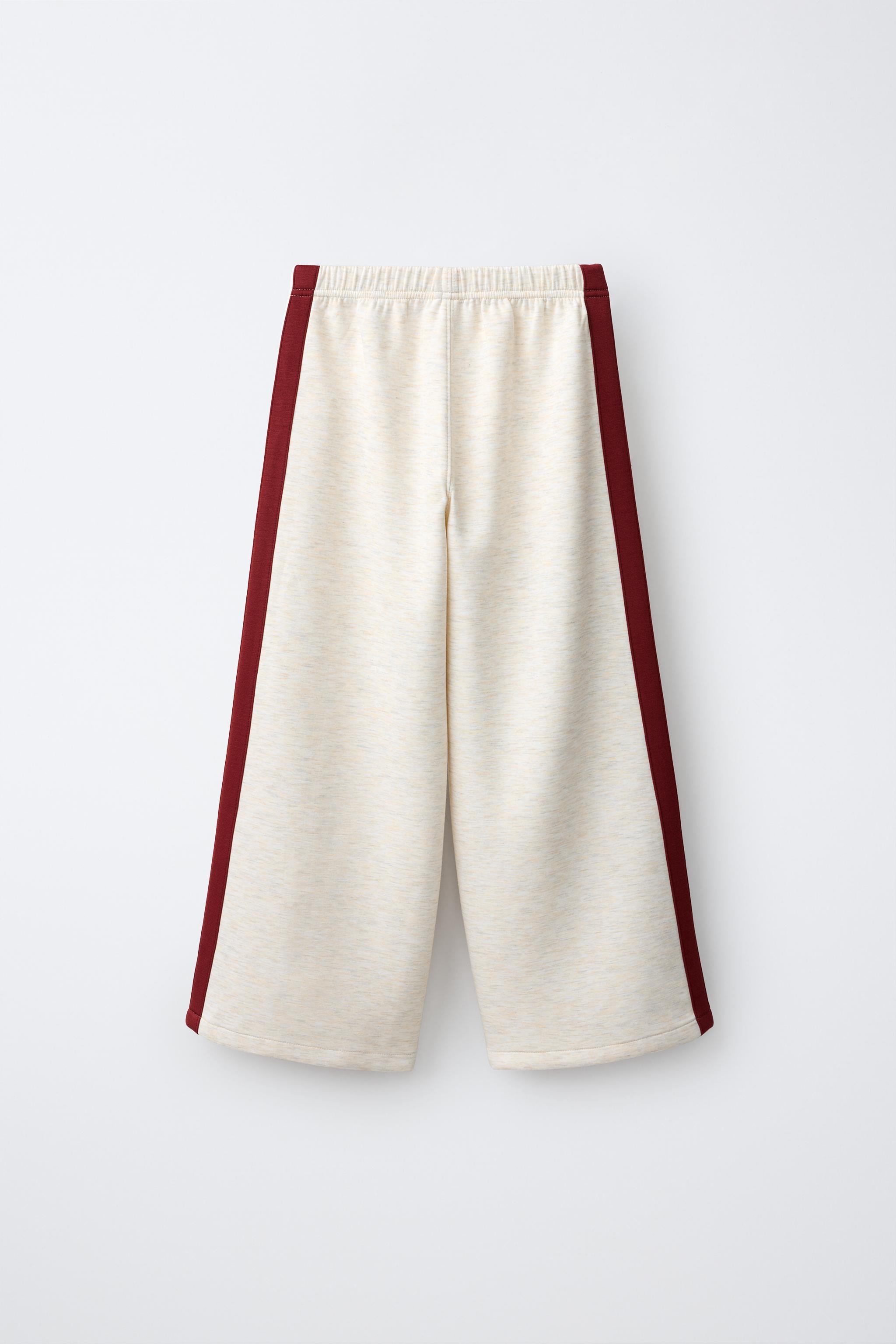 CONTRAST STRIPE WIDE-LEG PANTS